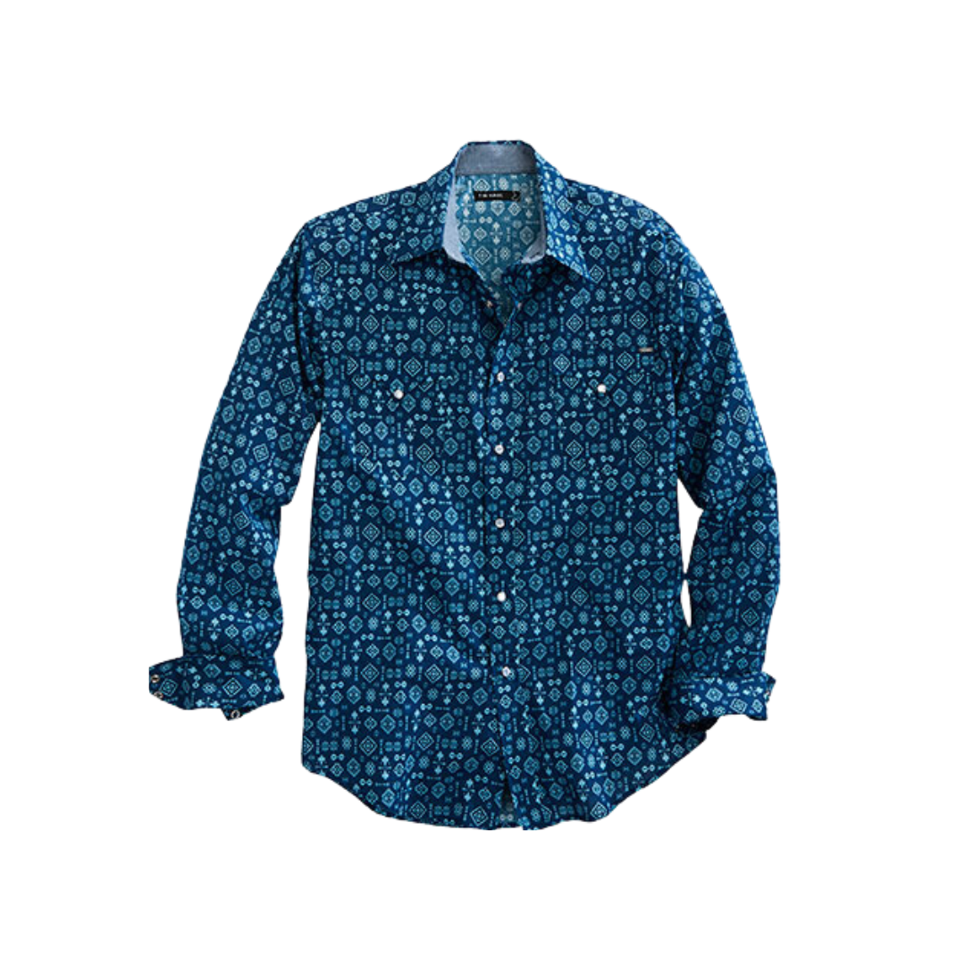 Roper Men's Indigo Aztec Blue Shirt