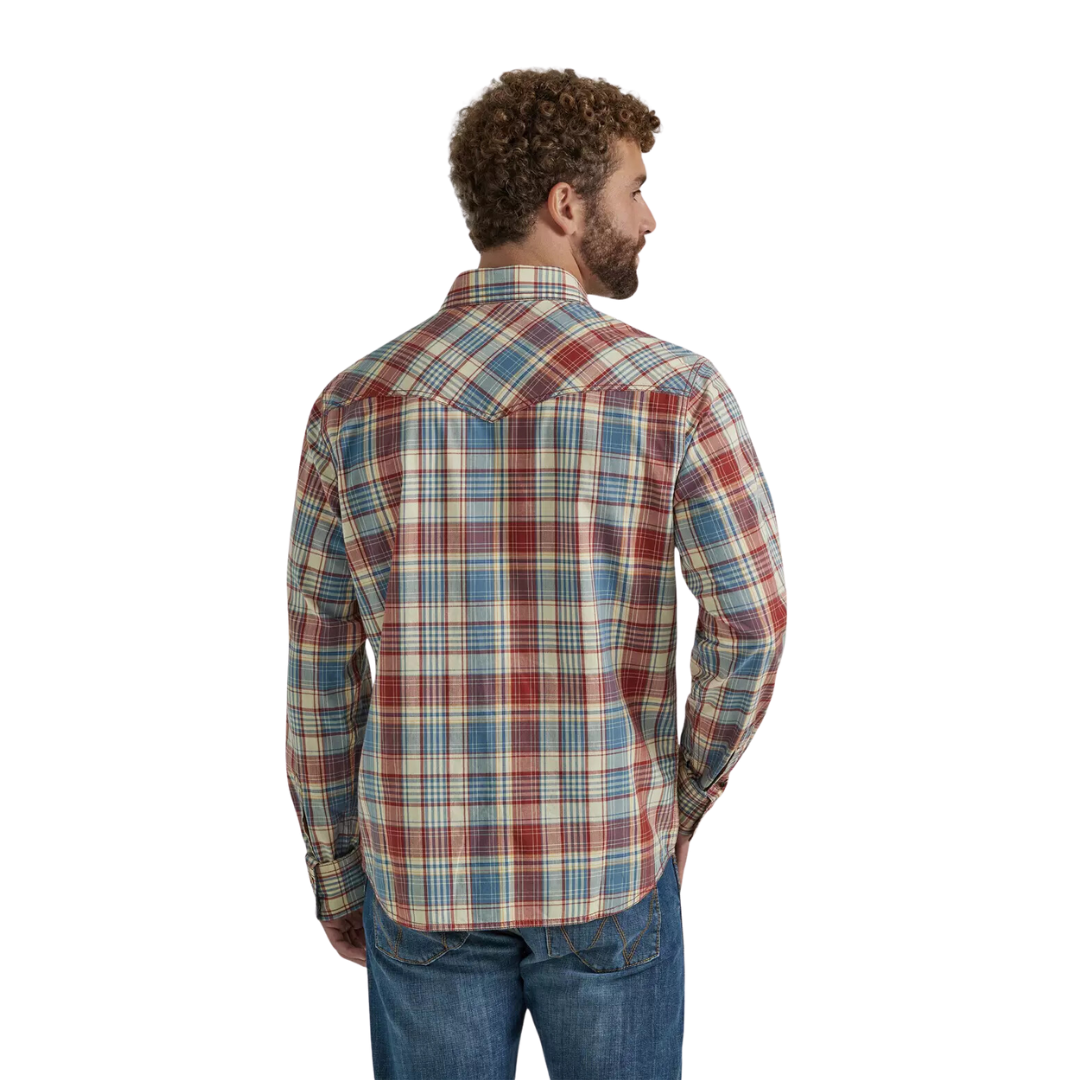 Wrangler Men's Plaid Retro Red And Blue Shirt