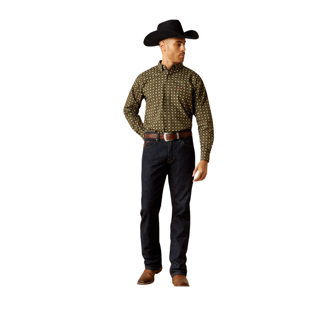 Ariat Men's Shep Classic Fit Deep Green Shirt