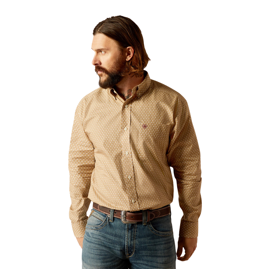 Ariat Men's Schaffer Classic Fit Khaki Shirt