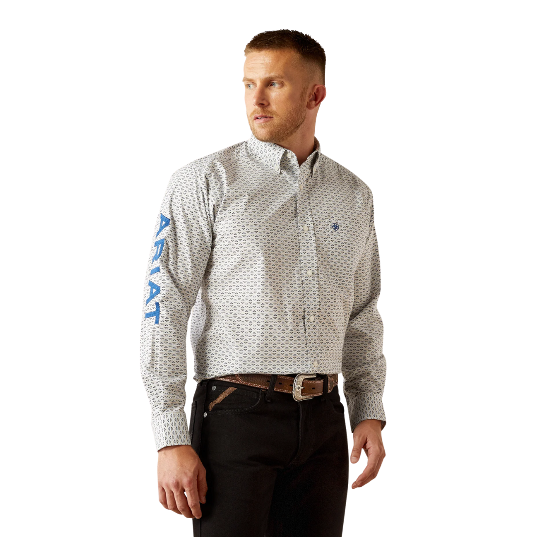 Ariat Men's Team Drew Classic Fit Blue Shirt
