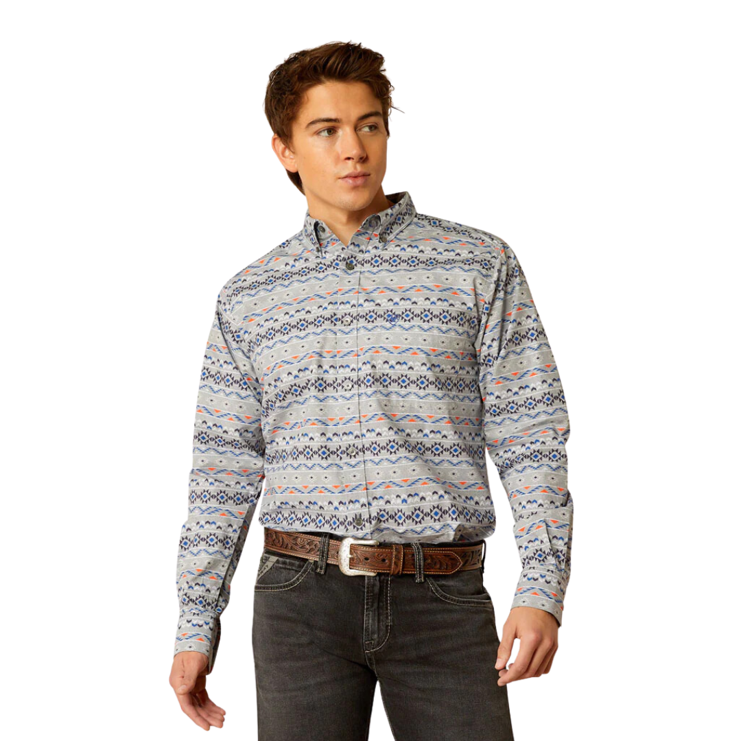 Ariat Men's Rider Fitted Light Blue Shirt