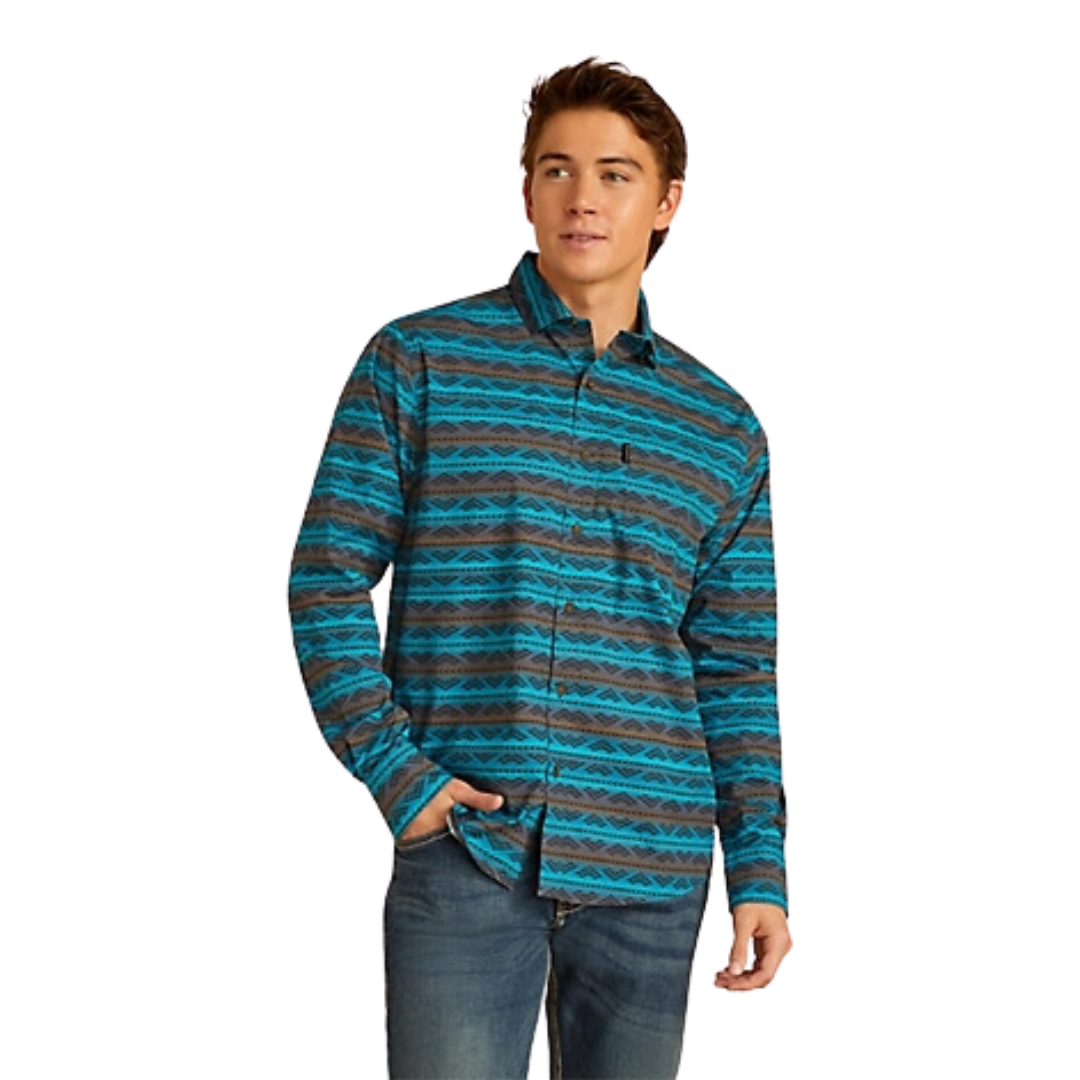 Ariat Men's Rider Fitted Light Blue Shirt