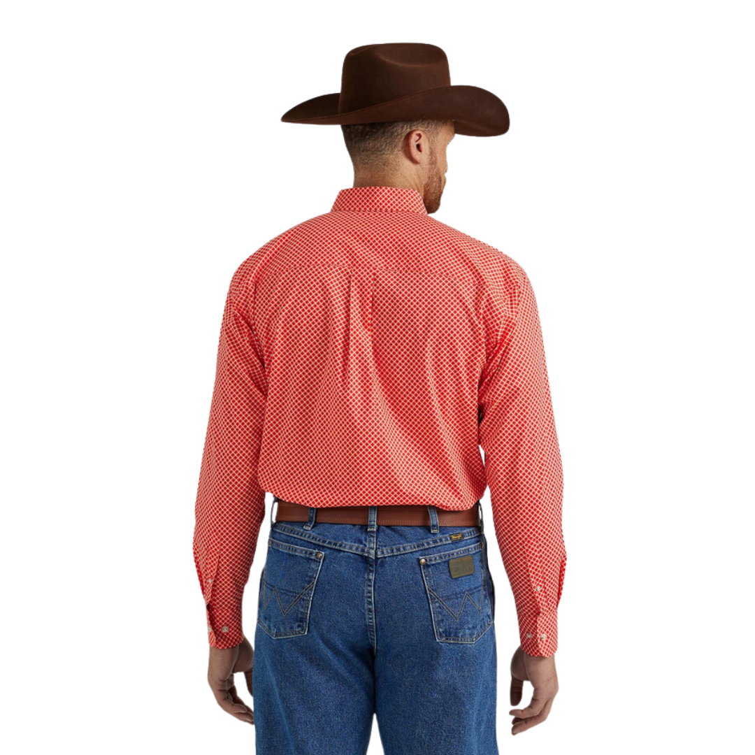 Wrangler Men's George Strait Fiesta Red Print Shirt
