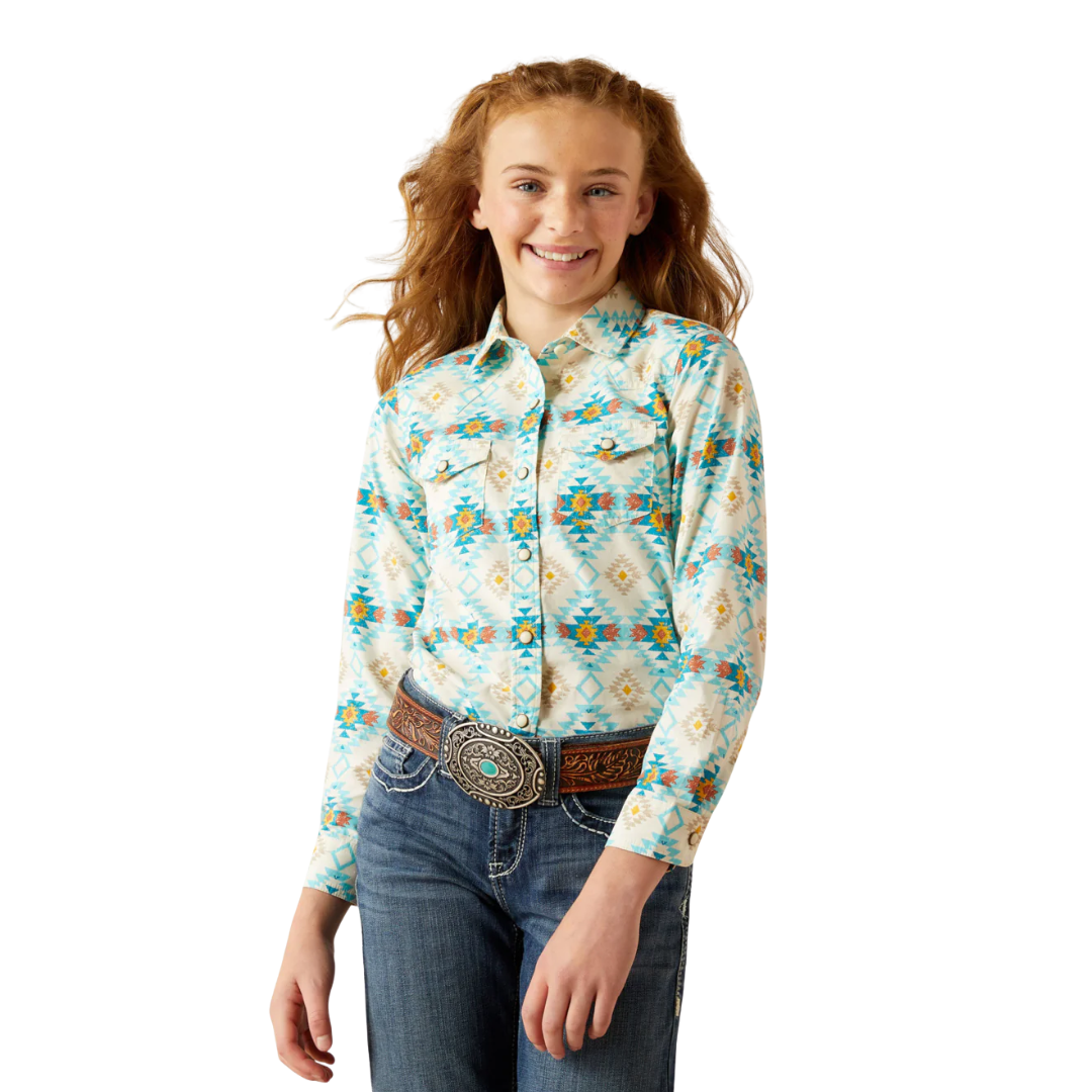 Ariat Youth Girl's Remy Snap Multicolor Shirt