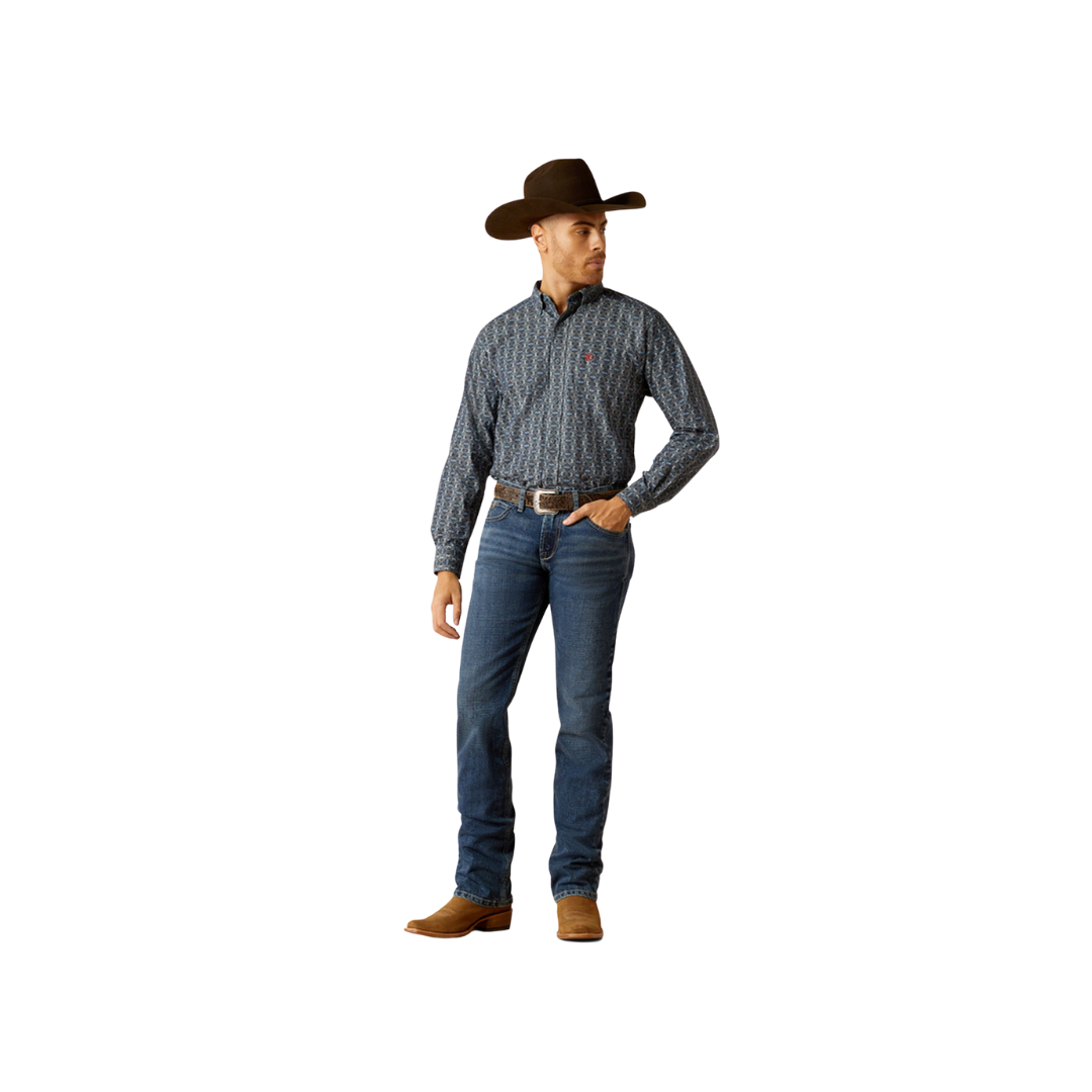 Ariat Men's Rochard Chambray Print Blue Shirt
