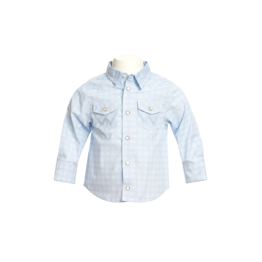 Wrangler Infant Boy's Geo Western Light Blue Shirt