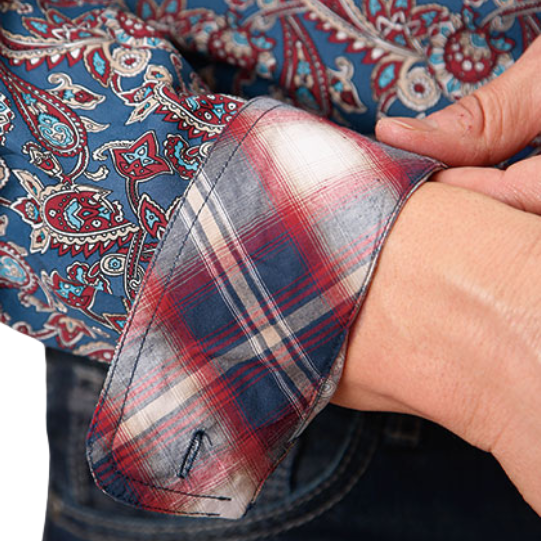 Roper Men's Independence Foulard Blue Shirt