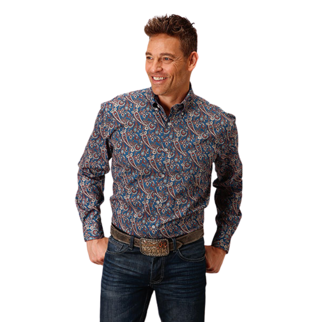 Roper Men's Independence Foulard Blue Shirt