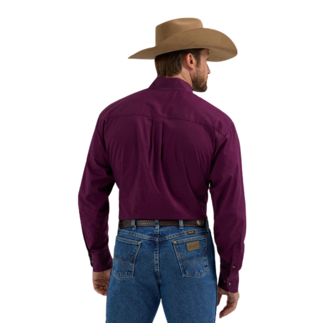 Wrangler Men's George Western Purple Shirt - Big & Tall