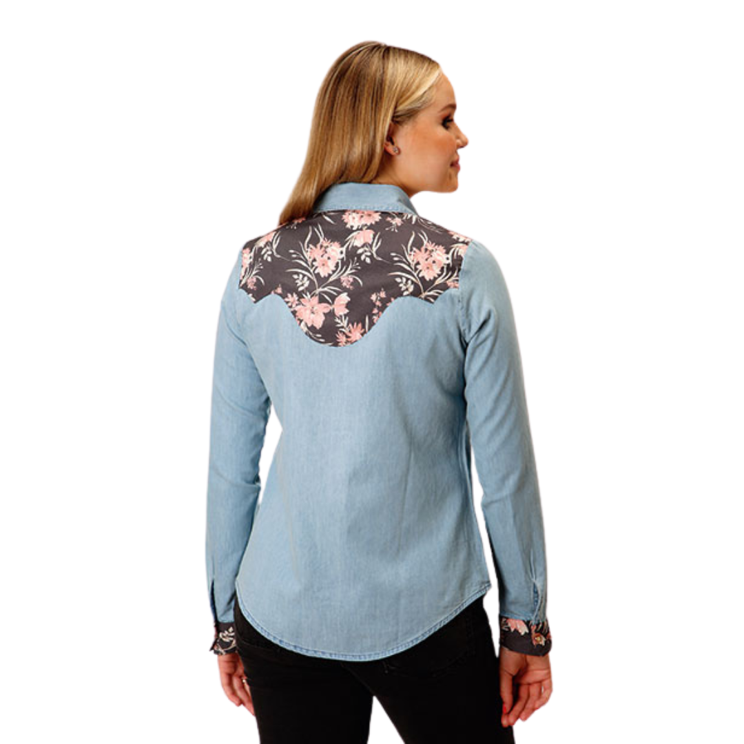 Roper Women's Denim Retro Shirt Blue Shirt