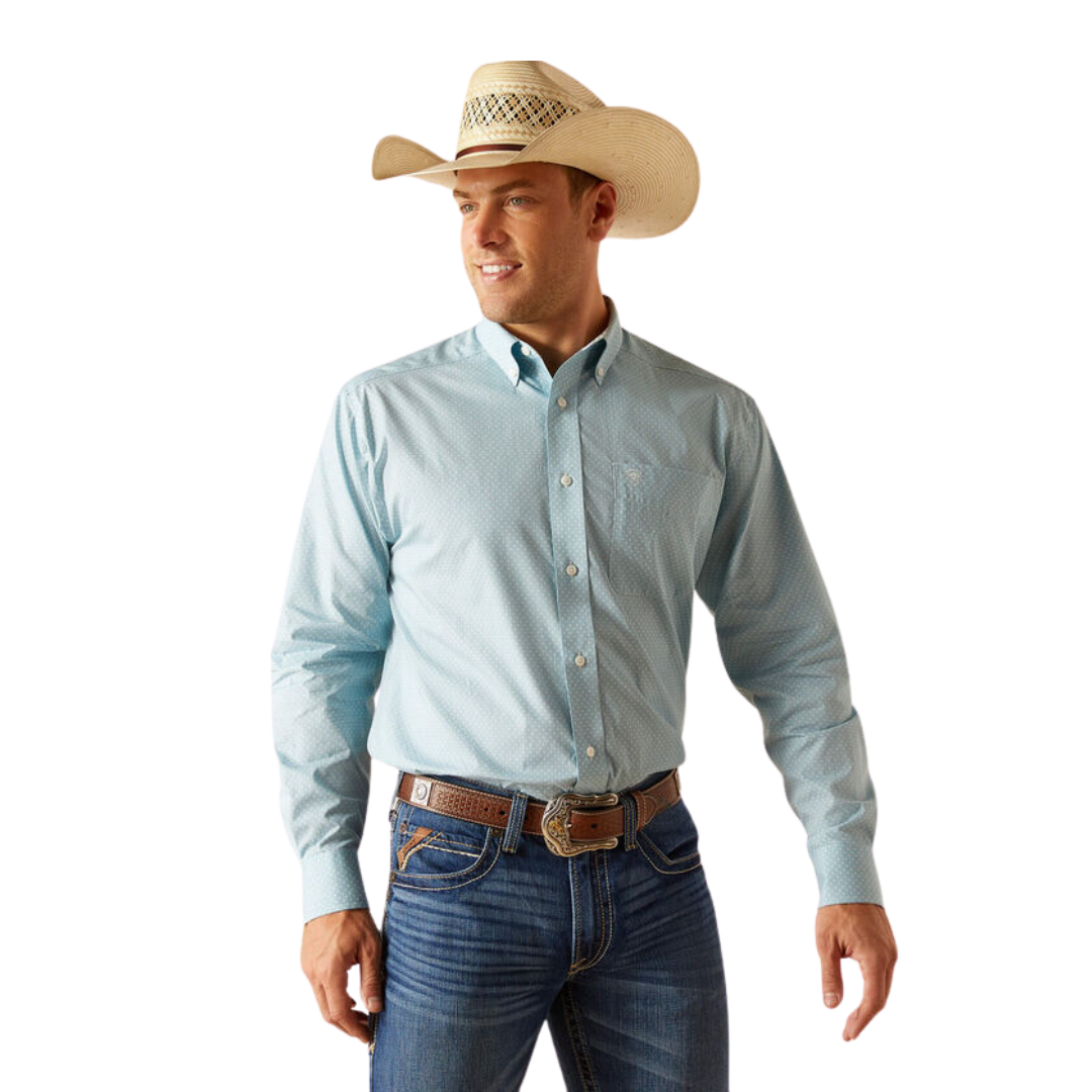 Ariat Men's Wrinkle Free Ian Classic Blue Shirt