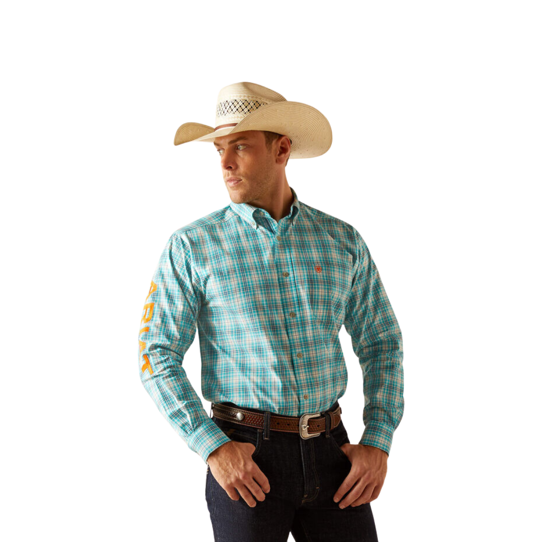 Ariat Men's Pro Series Classic Fit Turquoise Long Sleeve Shirt