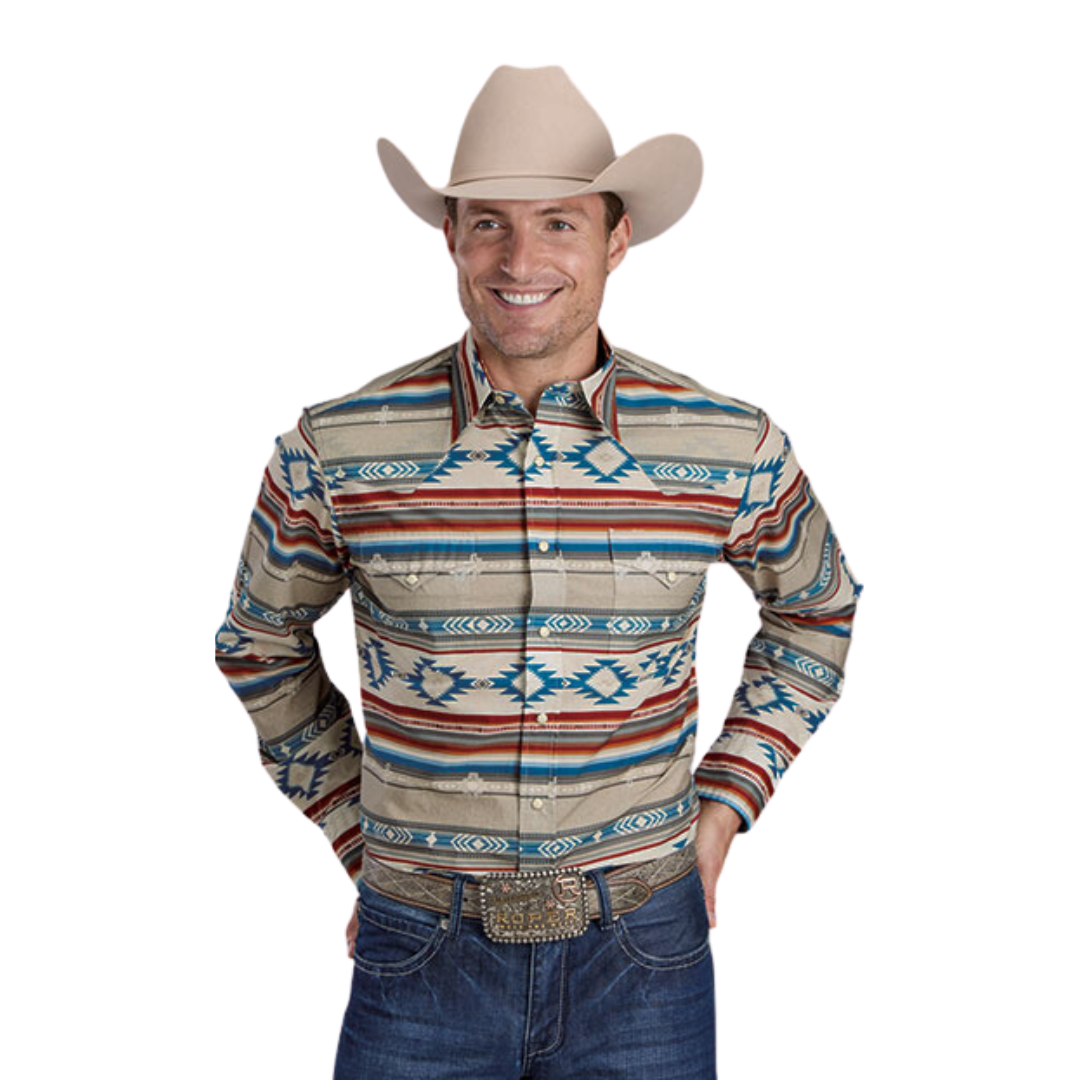 Roper Men's Aztec Print Shirt