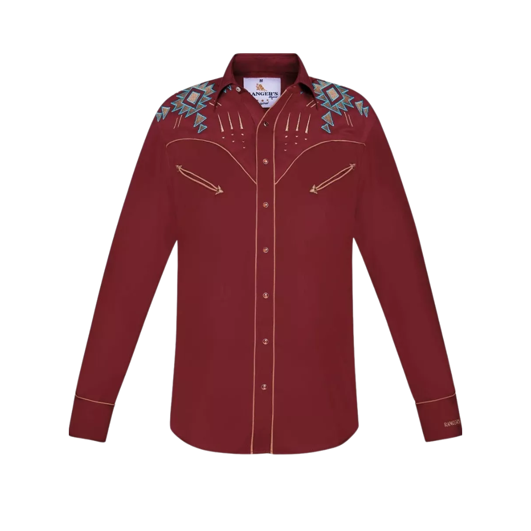 Ranger's Usa Men's Cowboy Wine Shirt