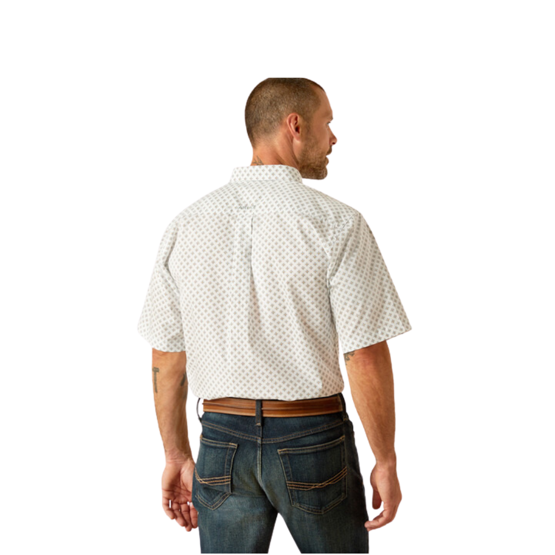 Ariat Men's Fitted White Print Shirt