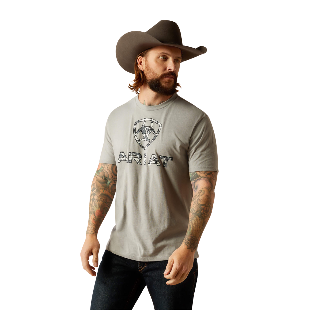 Ariat Men's Liberty Usa Digi Camo Stone Heather Tee Shirt