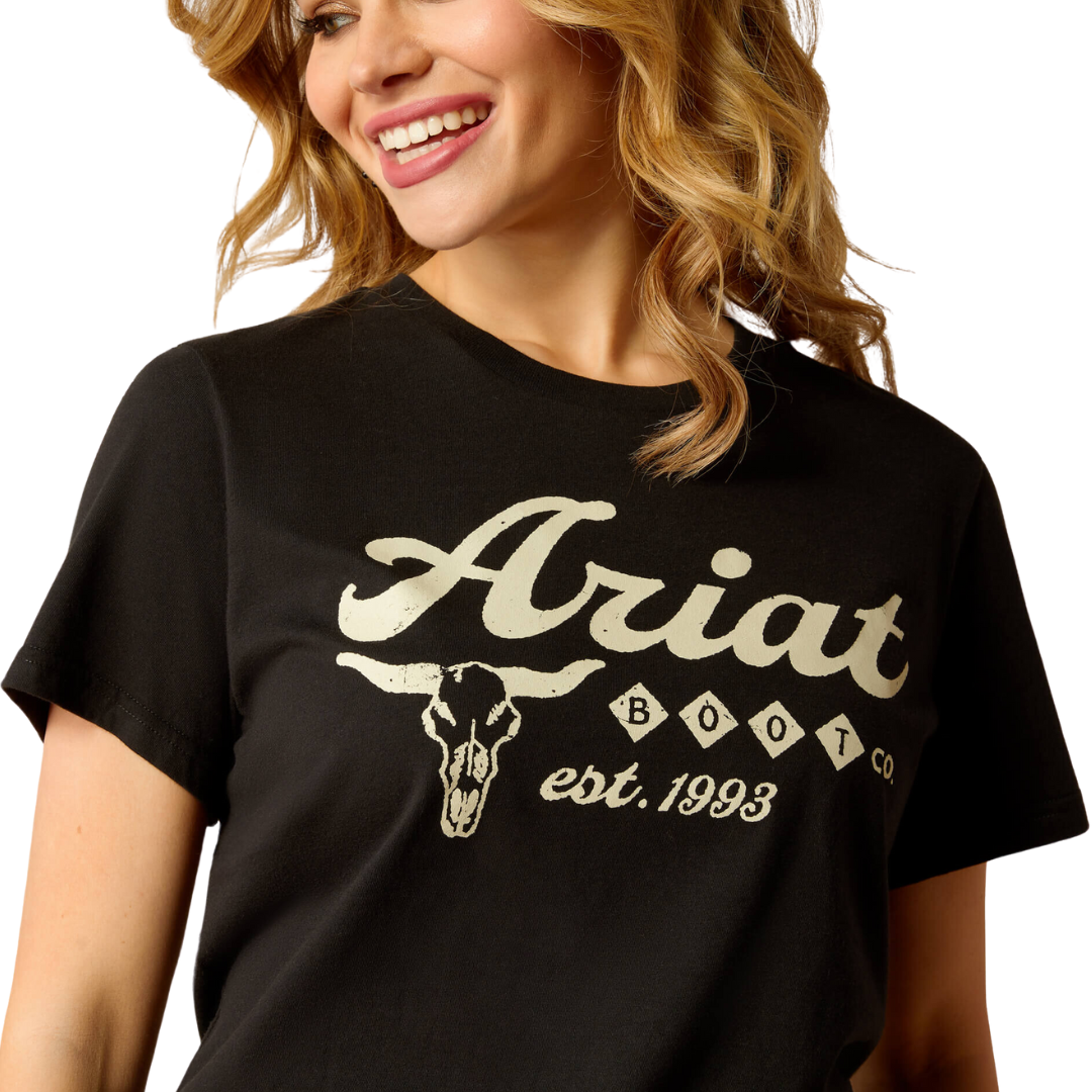 Ariat Women's Established Boot Co Black Tee Shirt