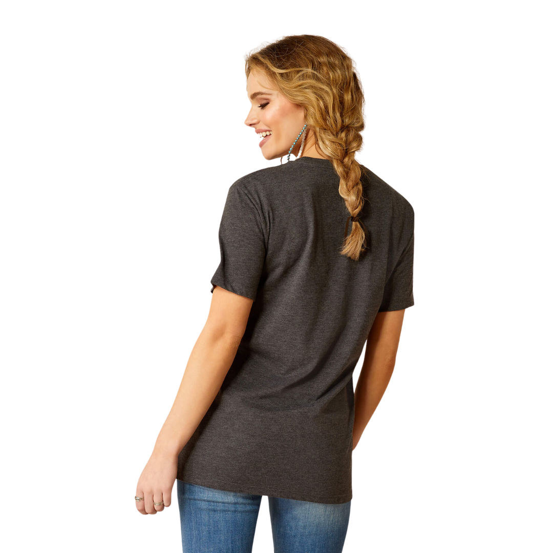Ariat Women's Barrel Beauty Charcoal Heather Tee Shirt