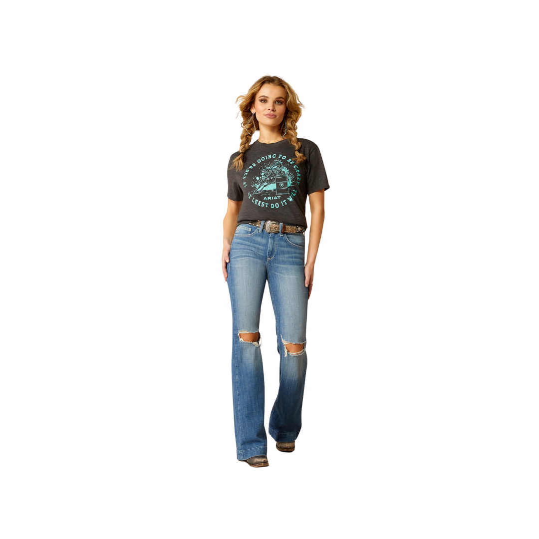 Ariat Women's Barrel Beauty Charcoal Heather Tee Shirt