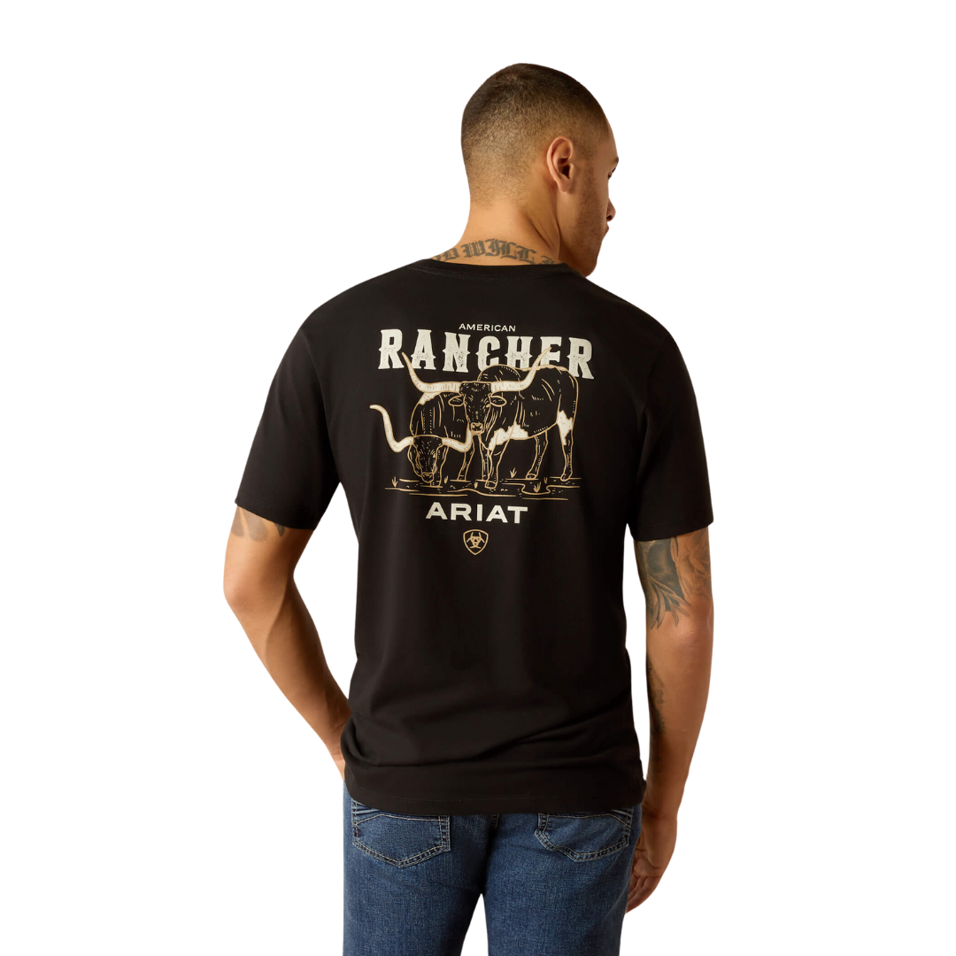 Ariat Men's American Rancher Black Tee Shirt