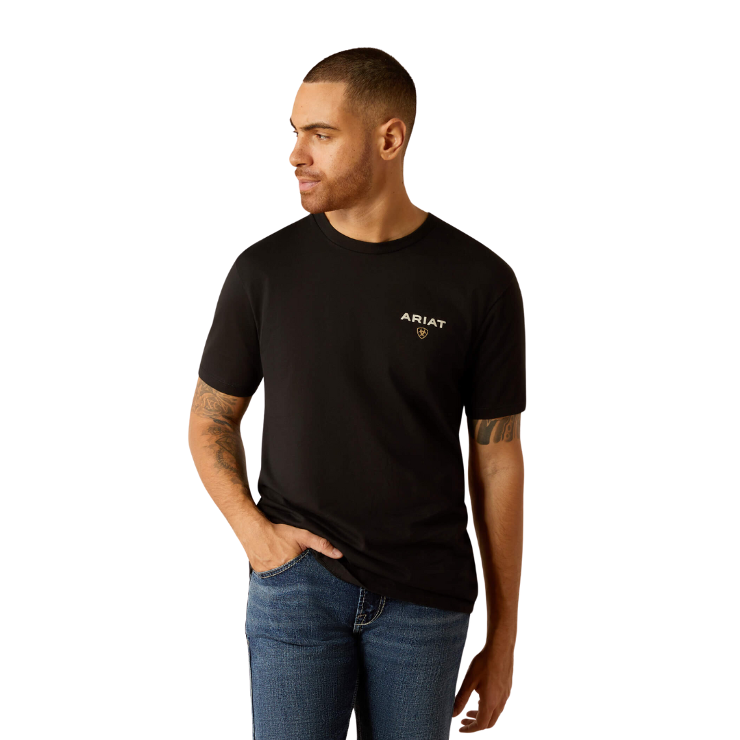 Ariat Men's American Rancher Black Tee Shirt