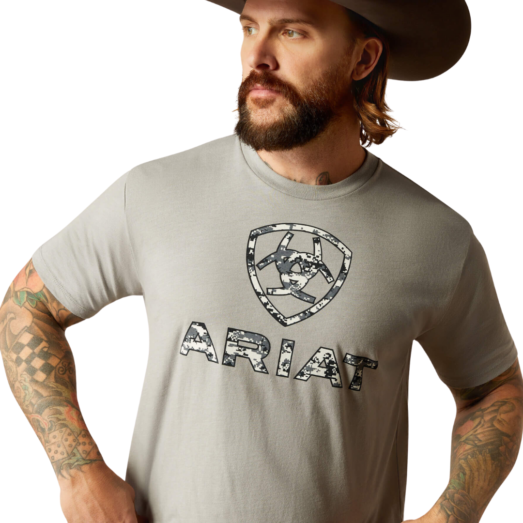 Ariat Men's Liberty Usa Digi Camo Stone Heather Tee Shirt