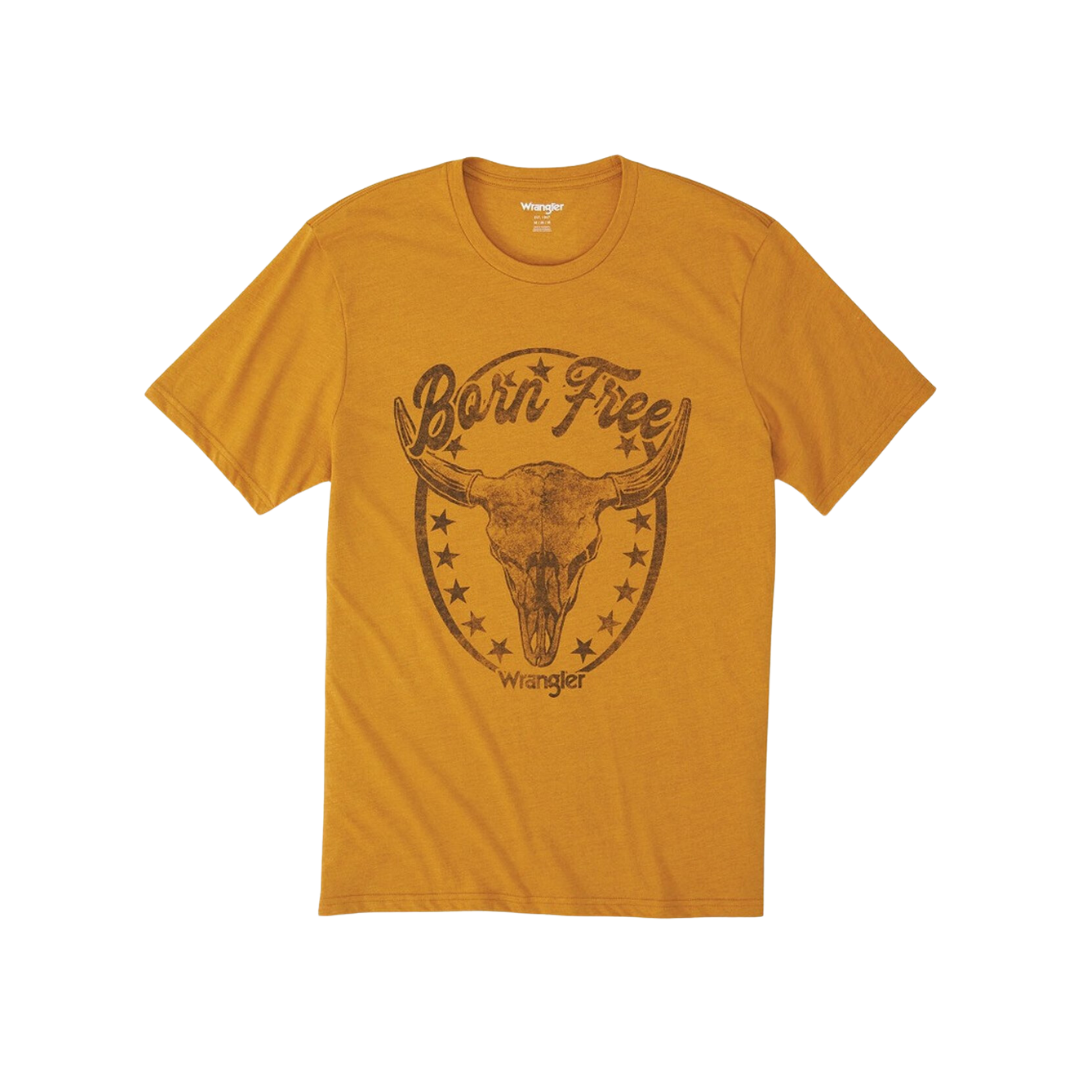 Wrangler Men's Thai Curry Heather Born Free Tee Shirt