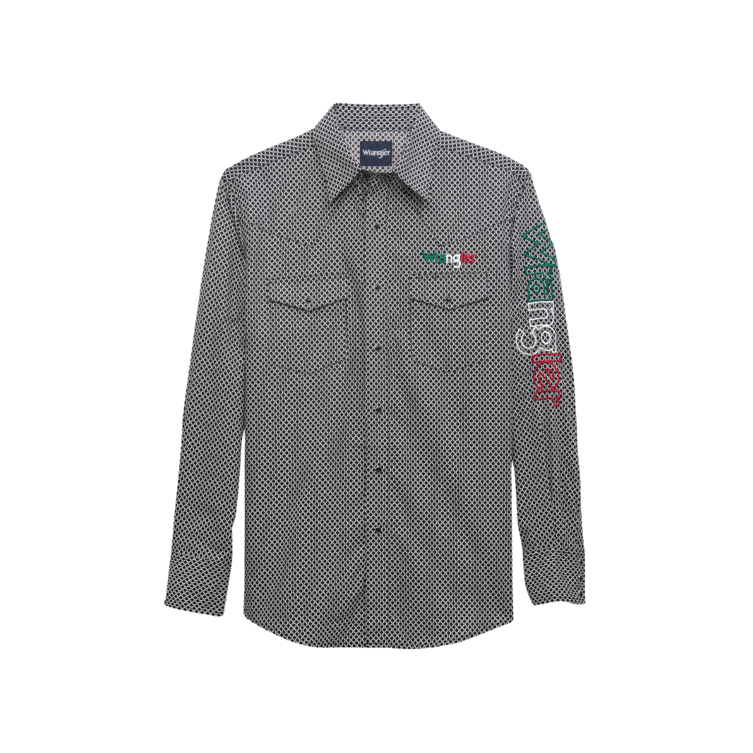 Wrangler Men's Mexico Logo Classic Black Shirt