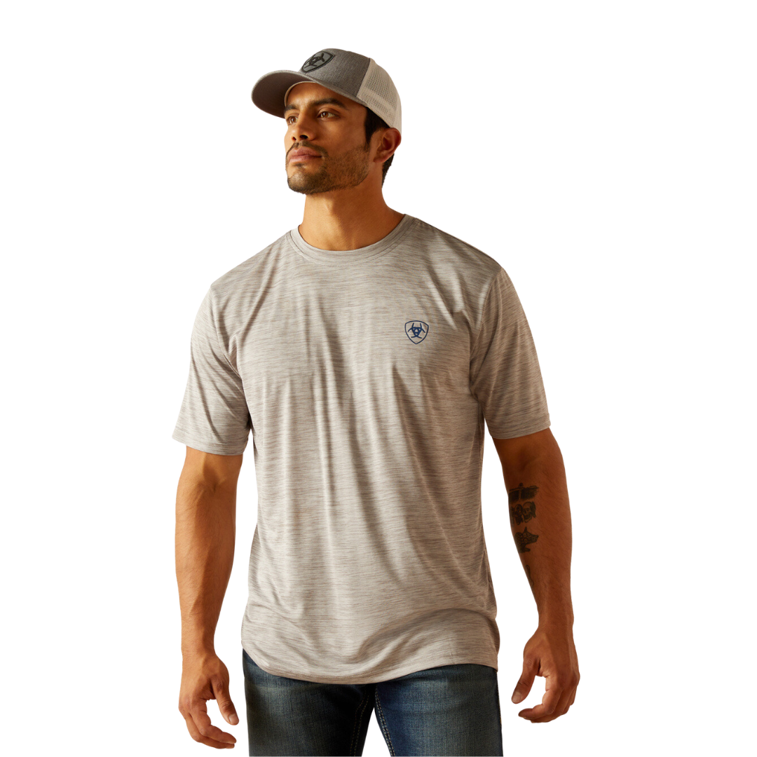 Ariat Men's Short Sleeve Light Grey Heather Tee Shirt