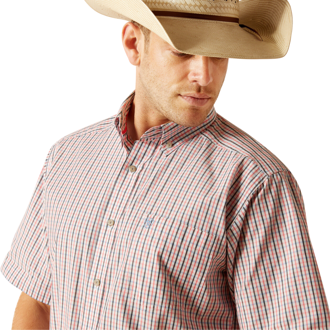 Ariat Men's Pro Joel Conch Shell Coral Shirt