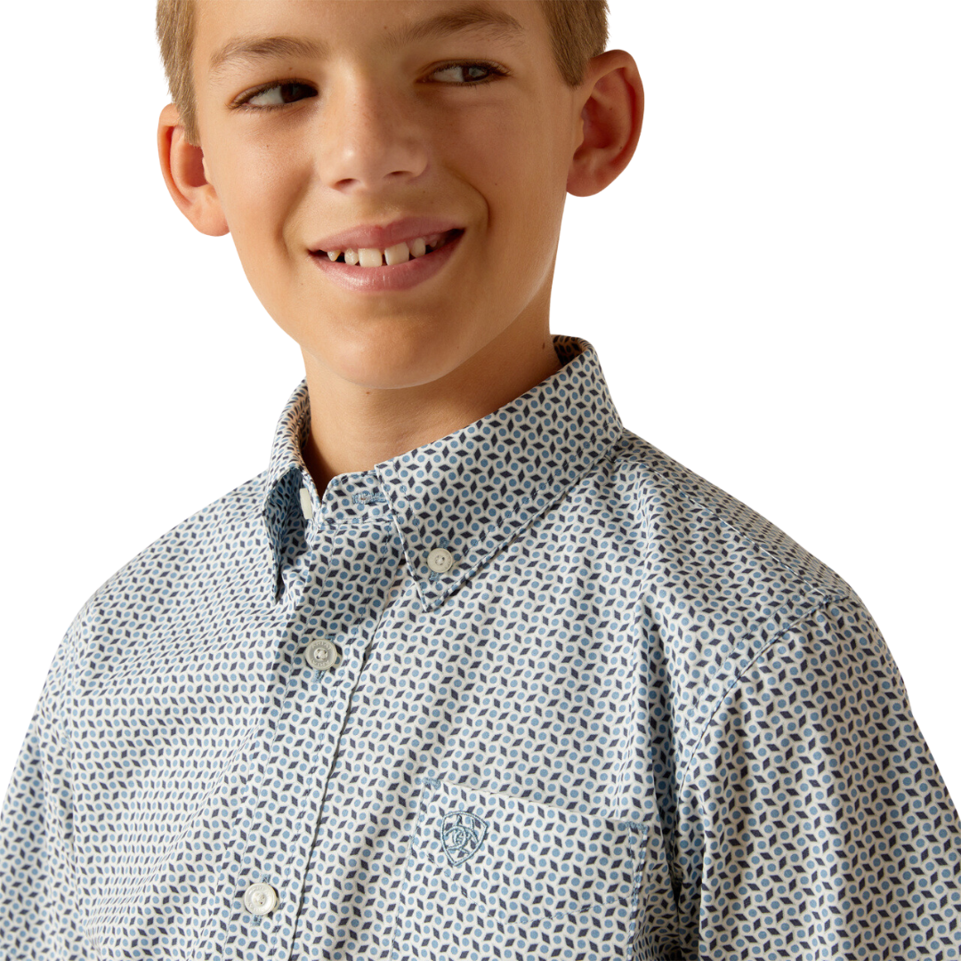 Ariat Youth Boy's Edgar Heaven Blue Shirt