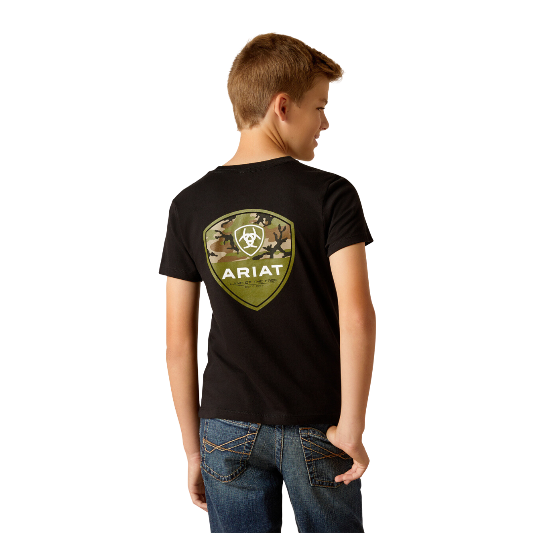 Ariat Youth Boy's Camo Corps Black Shirt