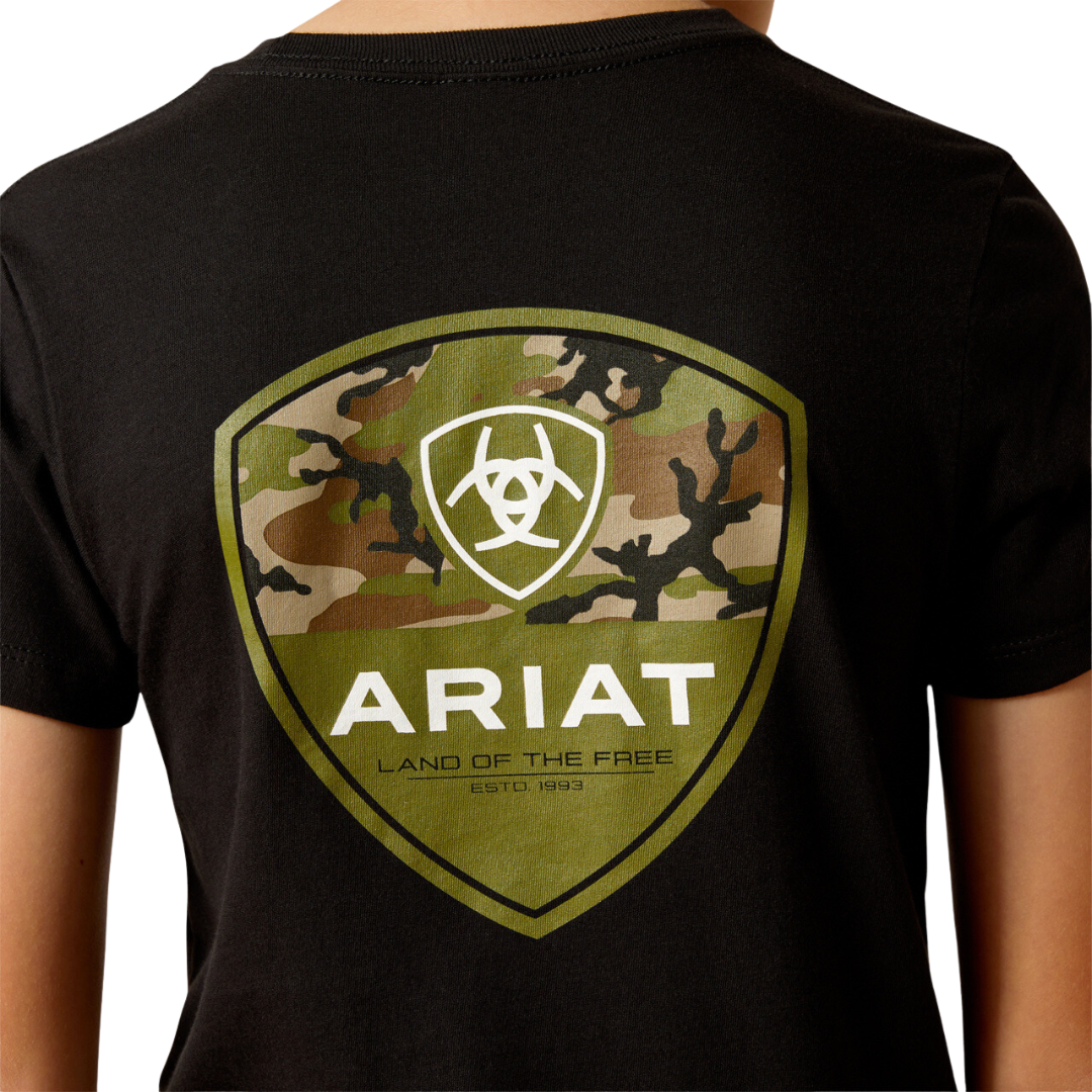 Ariat Youth Boy's Camo Corps Black Shirt