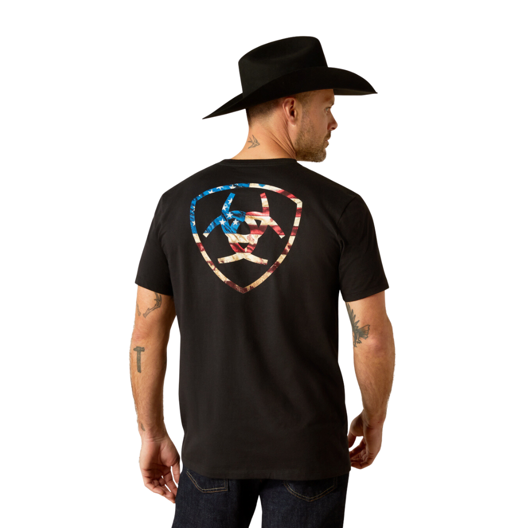 Ariat Men's Rugged American Shield Black Shirt