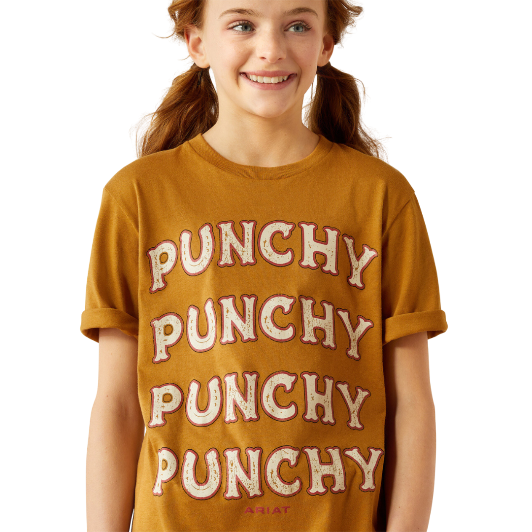 Ariat Youth Girl's Punchy Rally Call Harvest Gold Shirt