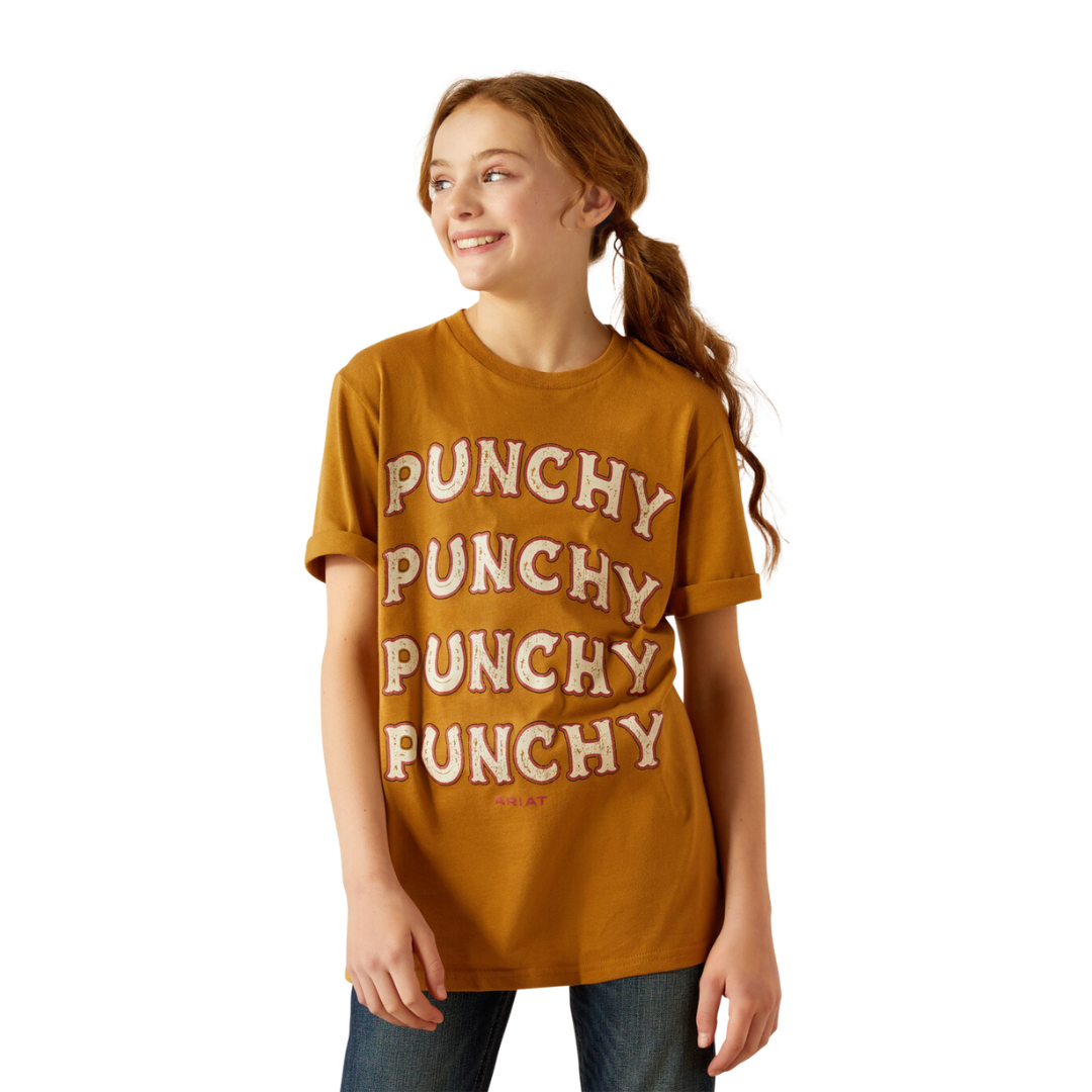 Ariat Youth Girl's Punchy Rally Call Harvest Gold Shirt