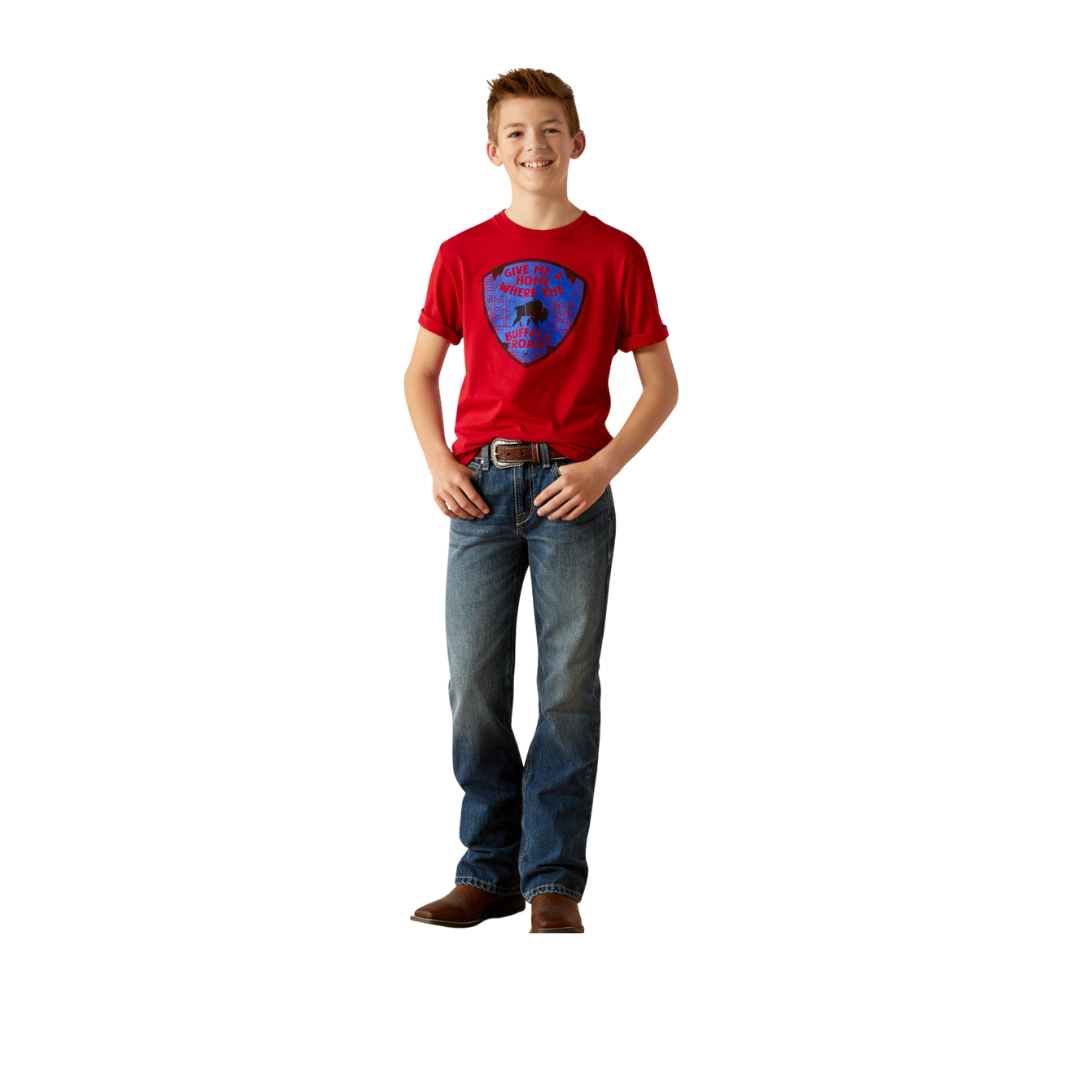 Ariat Youth Boy's Buffalo West Red Shirt