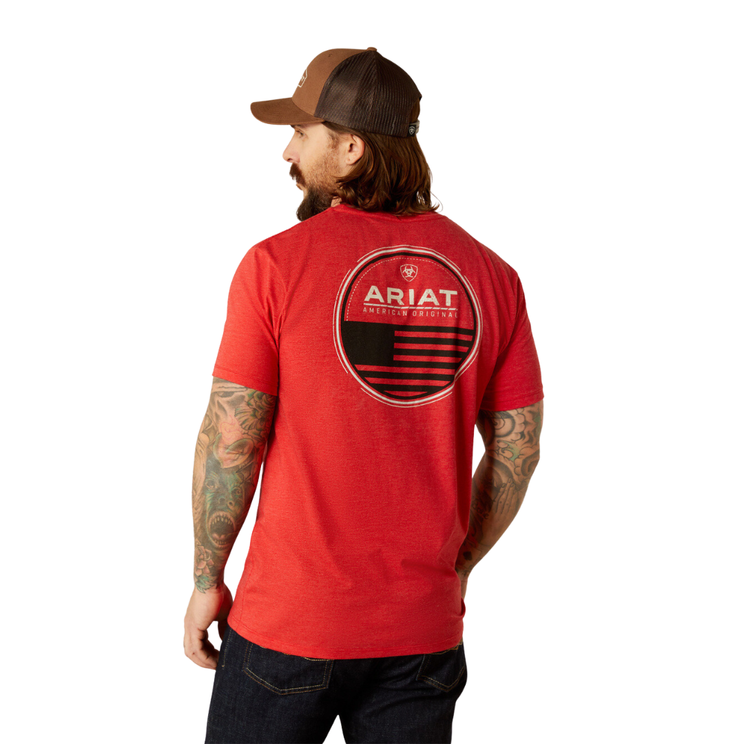 Ariat Men's Original Flag Scope Red Heather Shirt