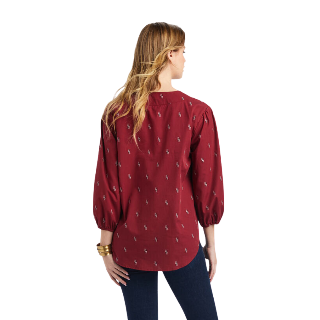 Ariat Women's Peasant Top Chimayo Dobby Blouse