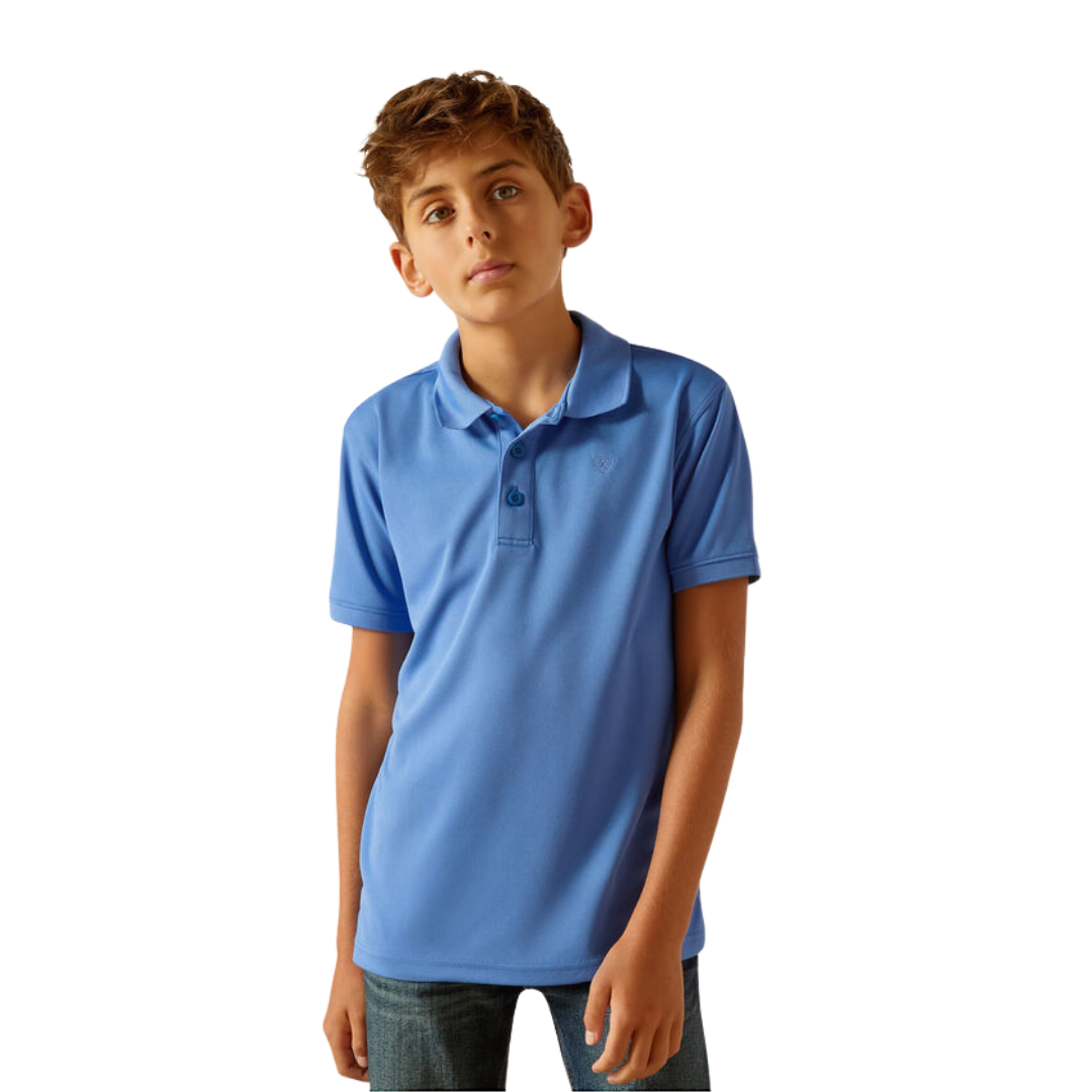 Ariat Youth Boy's Tek Seascape Blue Polo Shirt