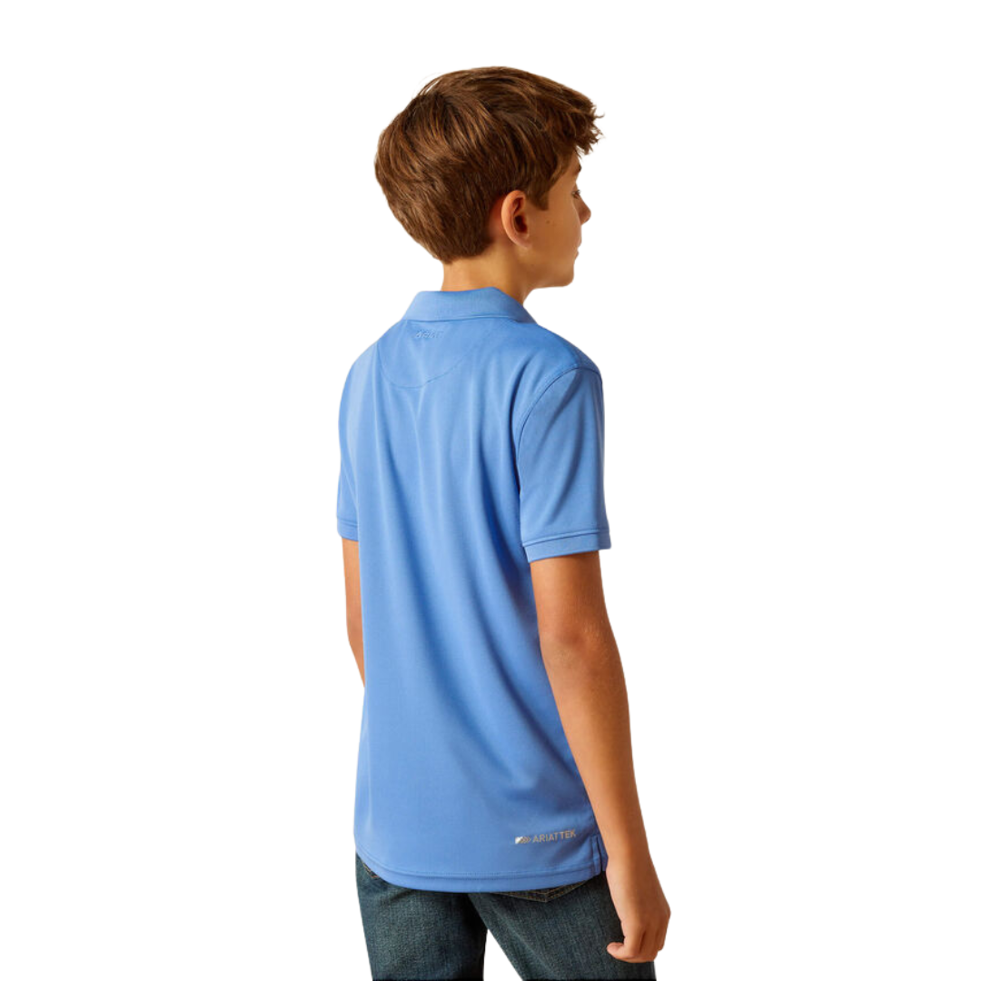 Ariat Youth Boy's Tek Seascape Blue Polo Shirt