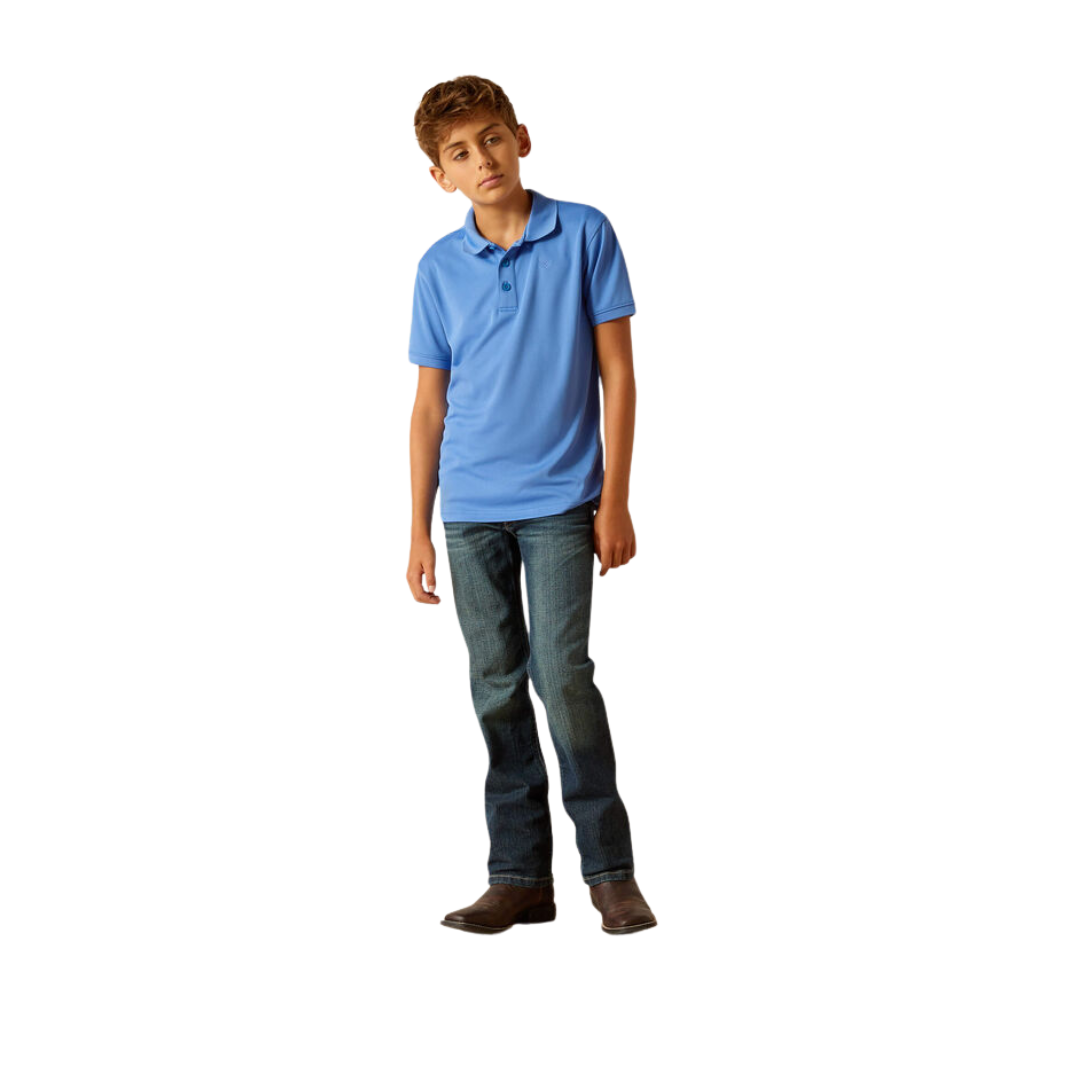 Ariat Youth Boy's Tek Seascape Blue Polo Shirt