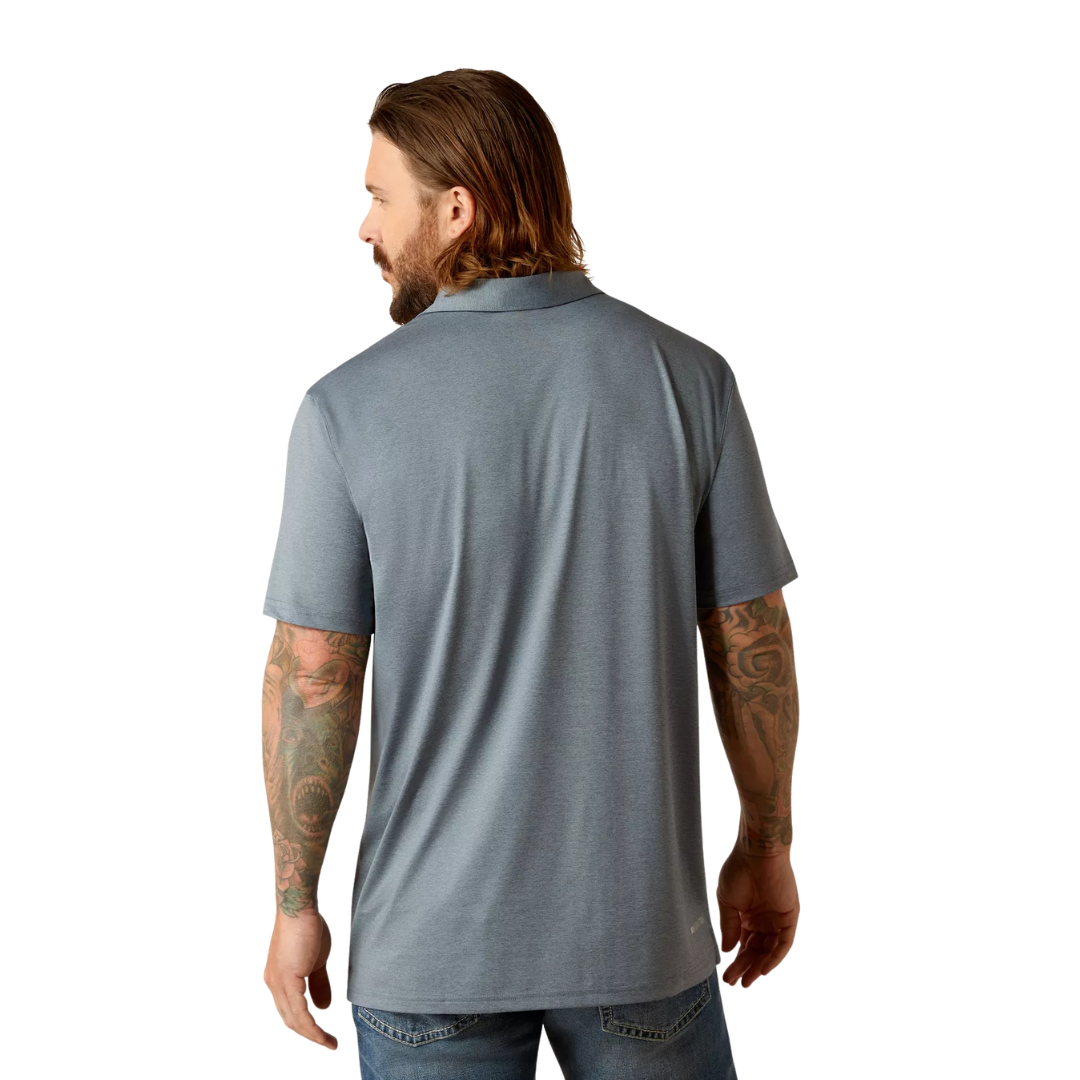 Ariat Men's Charger Newsboy Blue Modern Polo Shirt