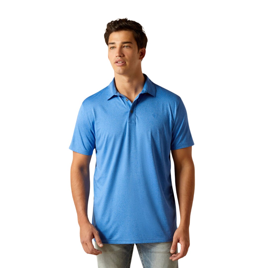 Ariat Men's 2 Fitted Seascape Polo Blue Shirt