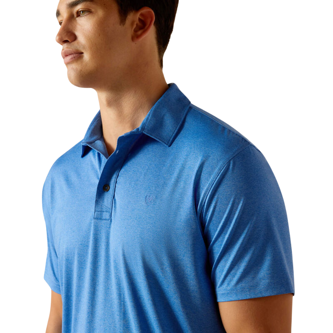 Ariat Men's 2 Fitted Seascape Polo Blue Shirt