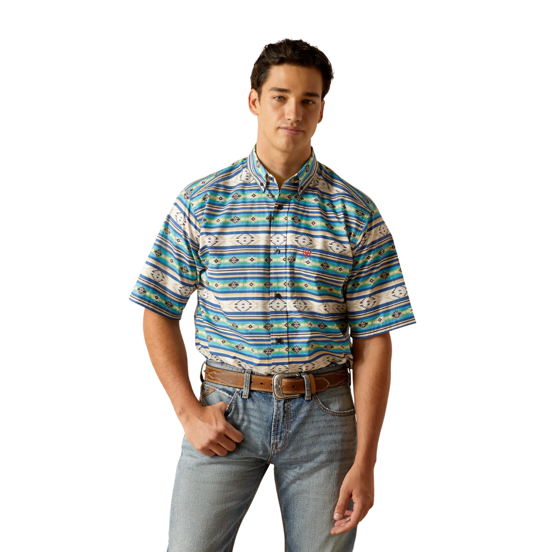 Ariat Men's Denzel Limoges Aztec Blue Shirt