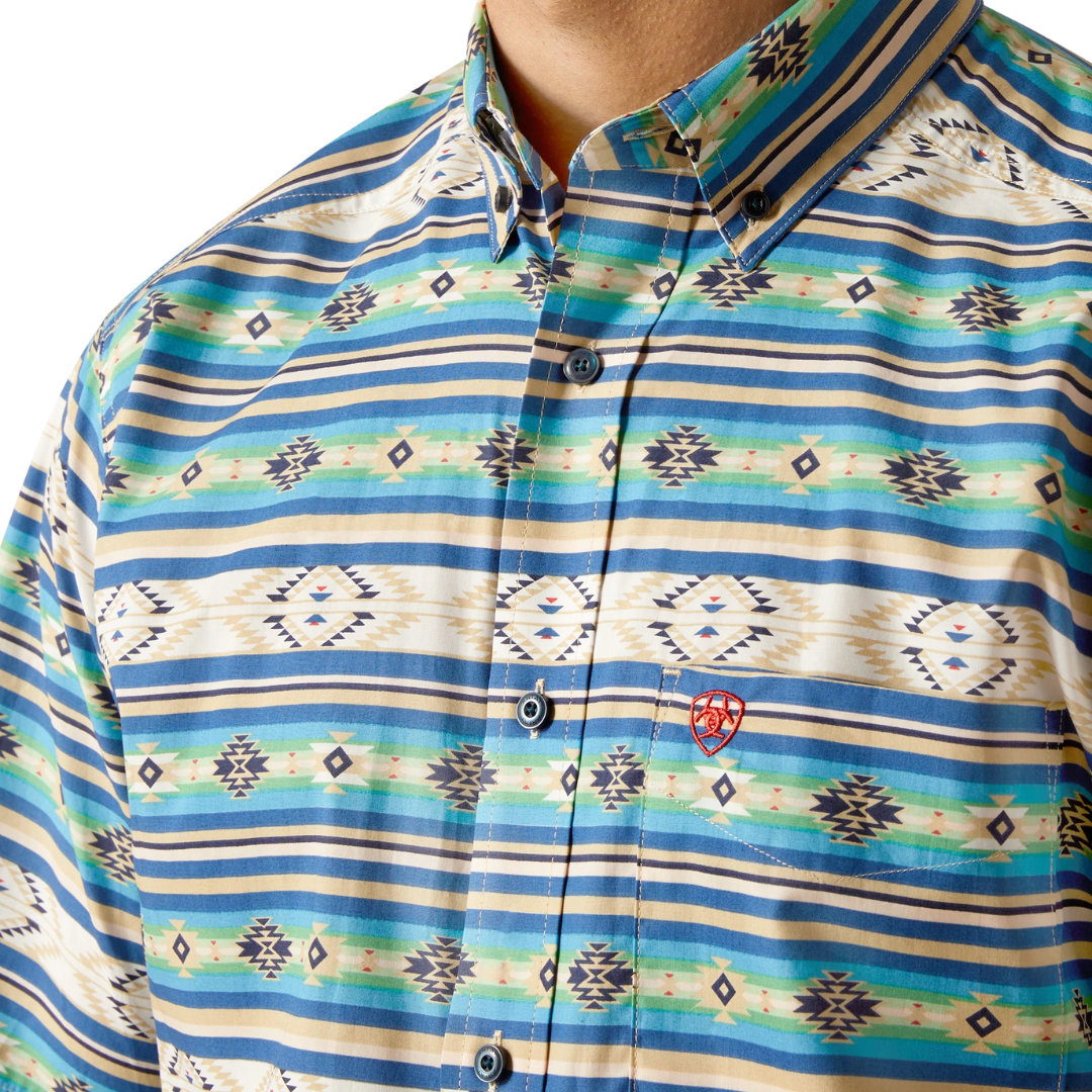 Ariat Men's Denzel Limoges Aztec Blue Shirt
