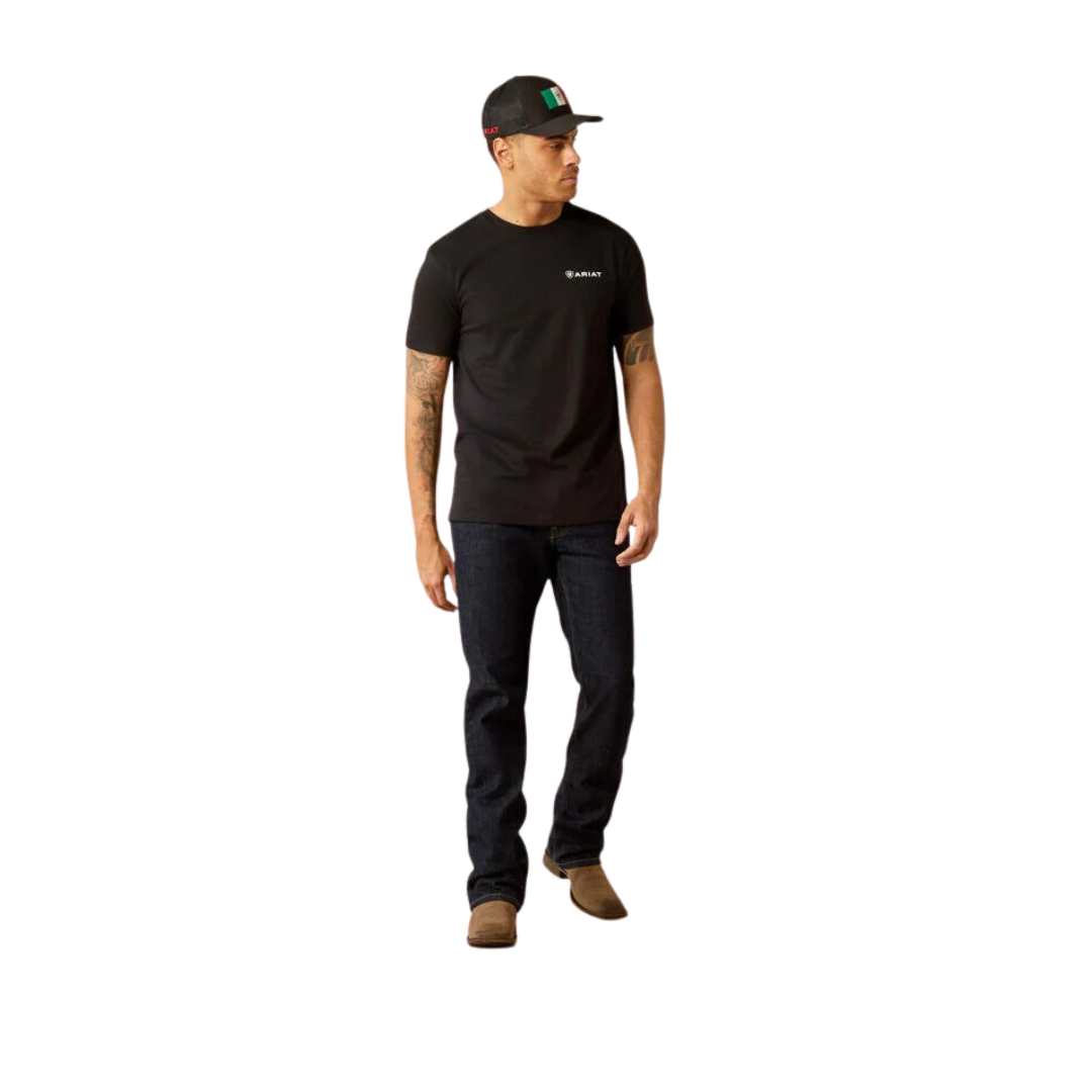 Ariat Men's Viva Mexico Wood Black Tee Shirt