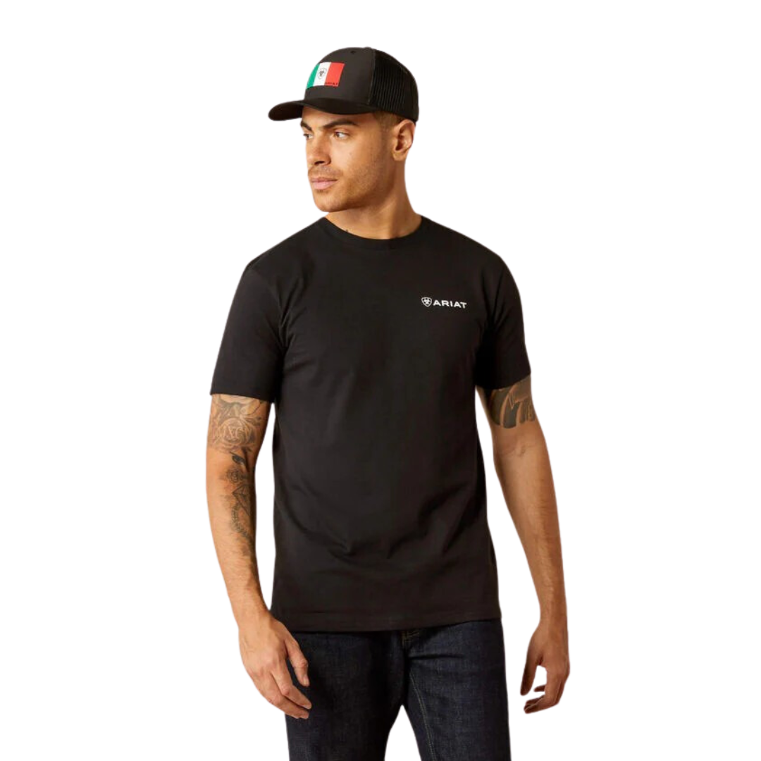 Ariat Men's Viva Mexico Wood Black Tee Shirt